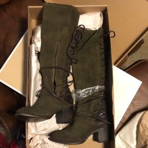 Freebird by Steven Coal Boot Olive Grn Suede NWB 8
